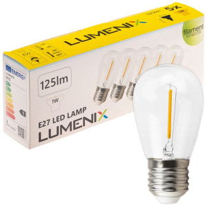 5x Żarówka E27 LED 1W Filament PLASTIK DO GIRLAND