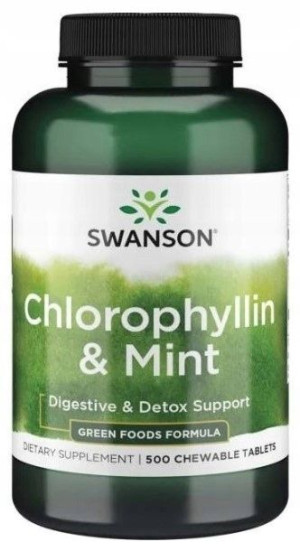 Swanson Chlorofil z miętą do ssania Odświeżenie