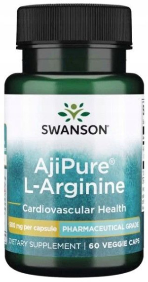 Swanson AjiPure L-Arginina 500mg Krążenie 60 kaps.