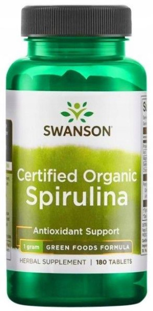 Swanson Spirulina Certyfikowana Naturalny skład
