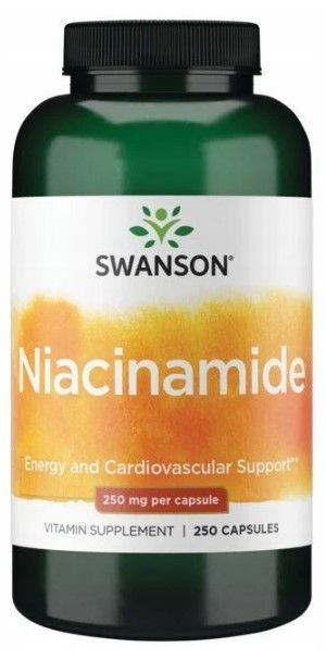 Swanson Niacyna 250mg 250kaps Amid Witamina B3 PP