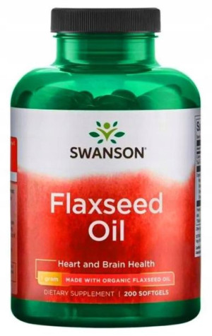 Swanson Flaxseed Oil 1000mg 200 żelków Olej lniany