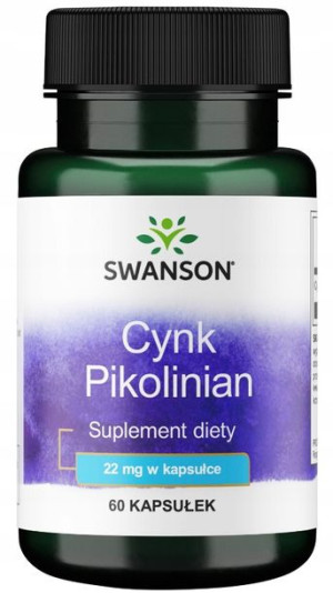 Swanson Cynk pikolinian 22mg 60 kaps. Włosy Skóra