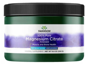 Swanson Cytrynian Magnezu 100% Czysty 244g Pamięć