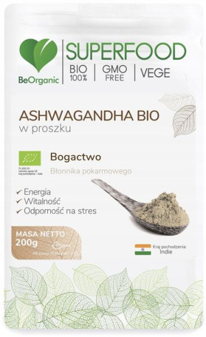 Beorganic Ashwagandha Bio W Proszku 200g Kortyzol