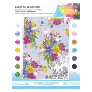 Duży zestaw do malowania po numerach - Artiste - Crowded Florals dpCraft