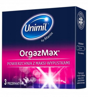 Prezerwatywy UNIMIL ORGAZMAX 3 szt DUŻE WYPUSTKI