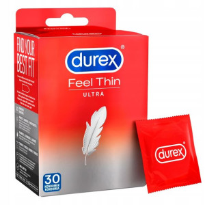 Durex Elite Prezerwatywy Cienkie Nawilżane 30 Szt