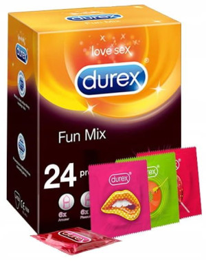 Durex FUN Explosion zestaw prezerwatyw MIX 24SZT
