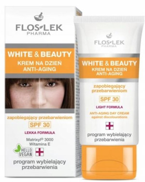 Floslek White & Beauty krem wybielający SPF30