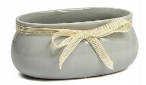 Doniczka ceramiczna rynna 23 cm szara