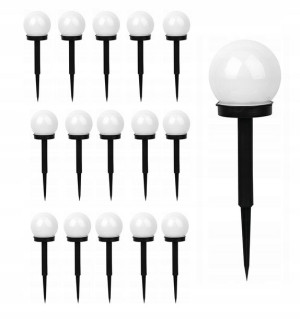 16x Lampa Solarna Ogrodowa Led Kula Zewnętrzna