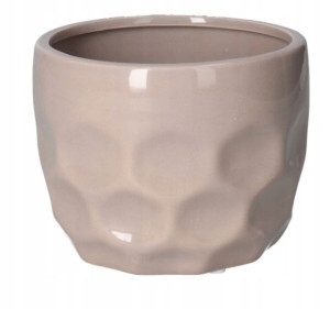Doniczka ceramiczna na kwiaty 9,5 cm beżowa