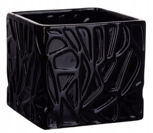 Osłonka ceramiczna kwadratowa czarna 14 cm