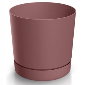 Doniczka z podstawką marsala plastikowa 19,9 cm Tubo