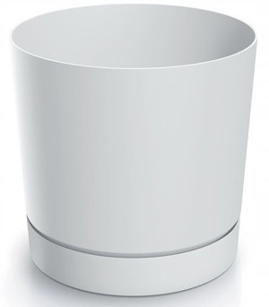 Doniczka z podstawką biała plastikowa 17,8 cm Tubo