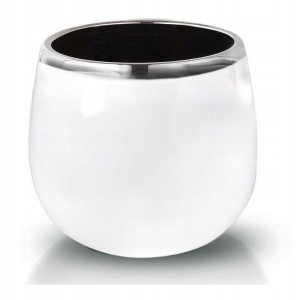 Doniczka ceramiczna na nóżkach 15 cm biała