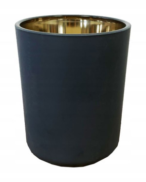 Świecznik szklany glamour na tealight niebieski 12,5x10