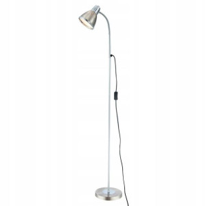 Lampa Podłogowa Stojąca Do Czytania Srebro Led E27