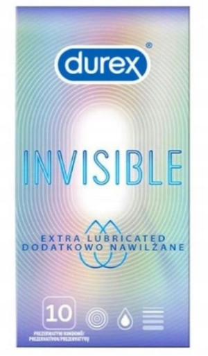 PREZERWATYWY DUREX INVISIBLE 10 szt Nawilżone