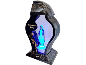 Znicz Tata Tacie Far Złoto Czarny Marmur+figurka Led