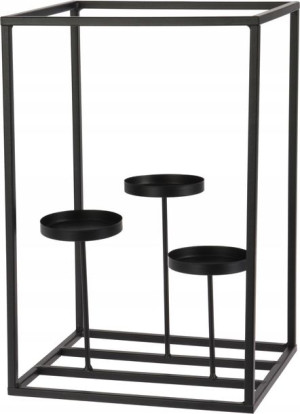 Świecznik na świece metalowy czarny 36 cm