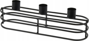 Świecznik czarny metalowy ozdobny 29 cm