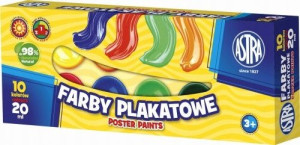 Farby plakatowe szkolne 10 kolorów
