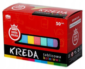 Kreda do tablicy kwadratowa kolorowa 50 sztuk