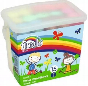 Kreda chodnikowa w wiaderku 7 kolorów 15 szt