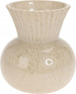 Wazon Porcelanowy Dekoracyjny Ozdobny Beżowy 17 Cm