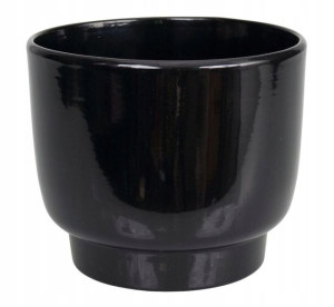 Osłonka ceramiczna na doniczkę czarna 24 cm