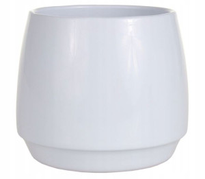 Doniczka Osłonka Ceramiczna Ozdobna Biała 16 Cm