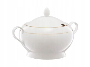 Waza Do Zupy Z Pokrywką Porcelanowa Biała 2,8 L