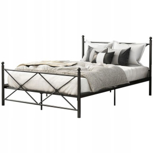Łóżko Metalowe 160x200 Ze Stelażem Industrial Loft