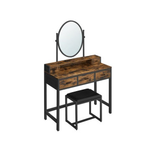 Toaletka Kosmetyczna Lustro Ruchome Taboret Loft