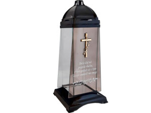 Znicz Lampion Kpl2 Krzyż Złoto