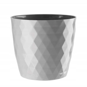 Doniczka plastikowa okrągła szara 12 cm Cristal