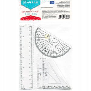 Zestaw geometryczny do szkoły 4 elementy