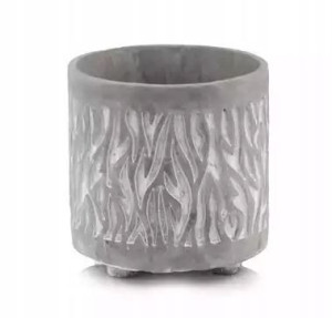 Osłonka na doniczkę betonowa na nóżkach szara 14 cm