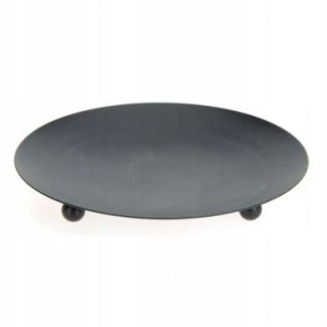 Podstawka pod świece metalowa czarna 12 cm