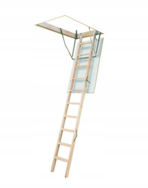 Schody strychowe drewniane biała klapa 70x120 cm