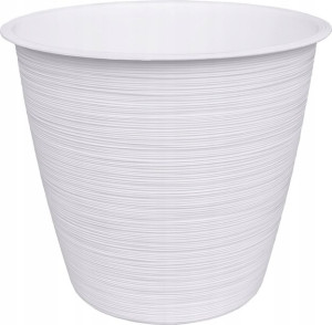 Doniczka okragła plastikowa biała 17 cm Furu