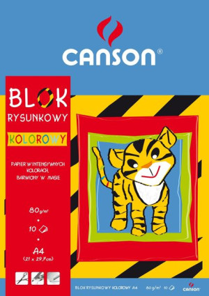 Blok rysunkowy szkolny A4 10 kartek kolorowych