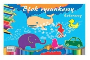 Blok rysunkowy szkolny A3 20 kartek kolorowych