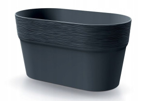 Doniczka plastikowa owalna antracyt 27,5 cm Furu