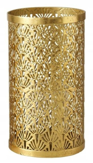 Lampion dekoracyjny złoty metalowy 23 cm