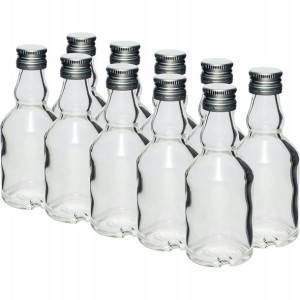 Szklana butelka na bimber i wódkę 50 ml 10 szt