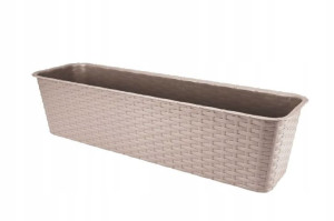 Skrzynka balkonowa beżowa rattan 60 cm