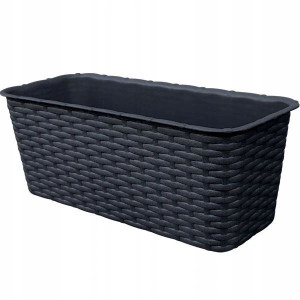 Skrzynka balkonowa antracyt rattan 40 cm